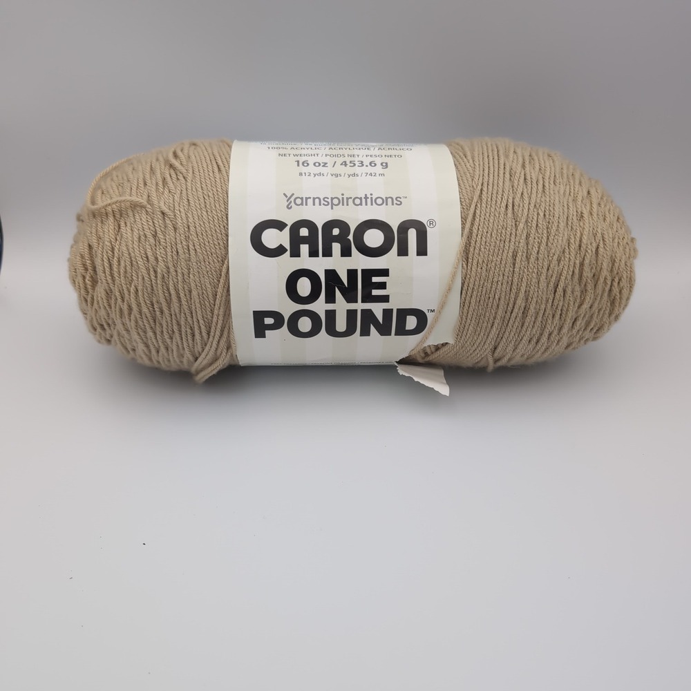 Caron One Pound Yarn Lace 10585 Beige Tan 16 oz 812 yd Worsted Acrylic USA